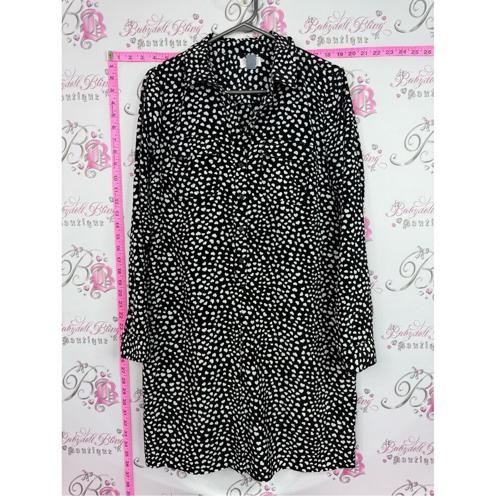 Old Navy dress button up Black and White Midi Dress